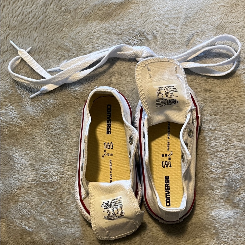 Converse Kids White and Red Sneakers